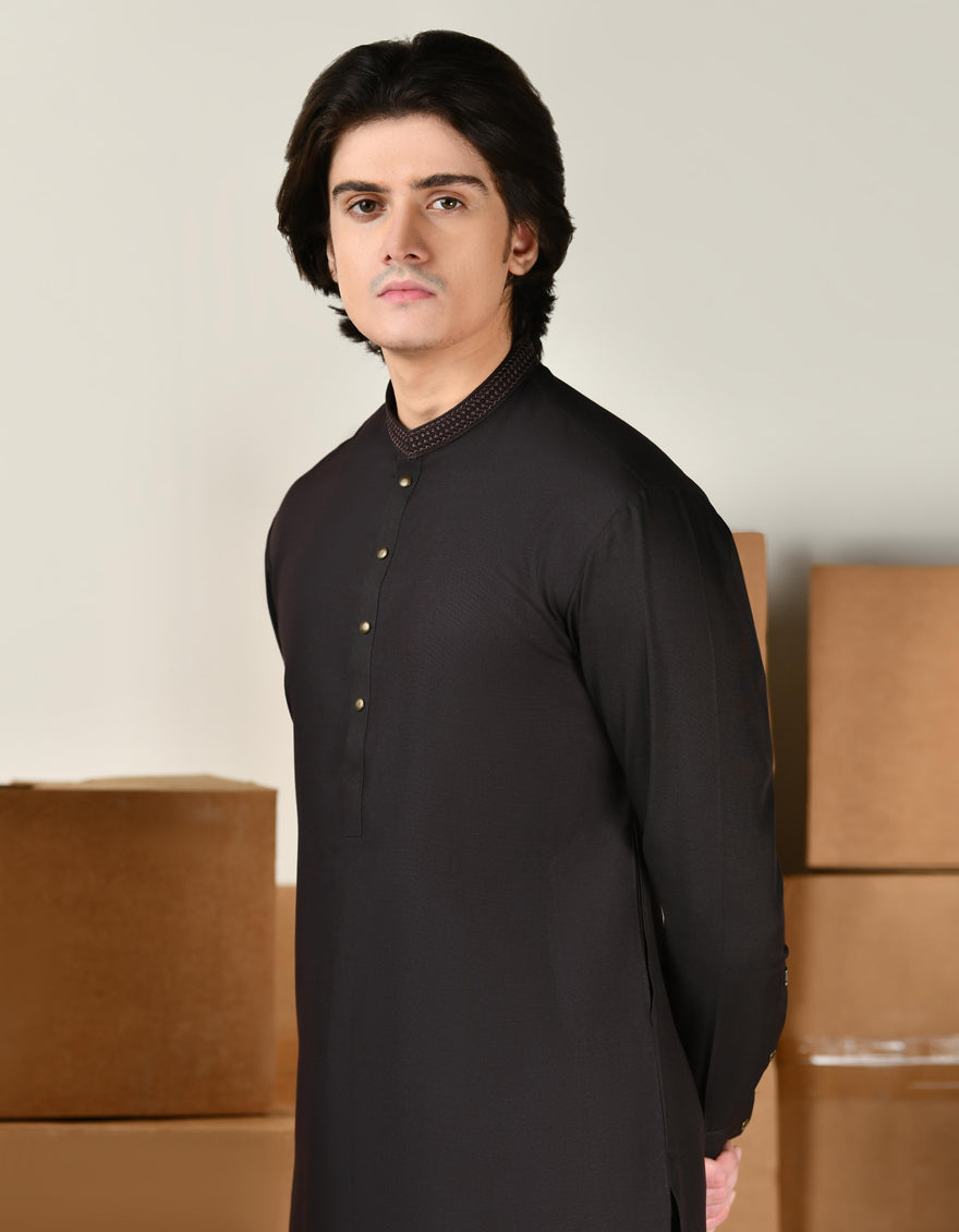 GREY BLENDED KAMEEZ SHALWAR | JTKS-A-46370