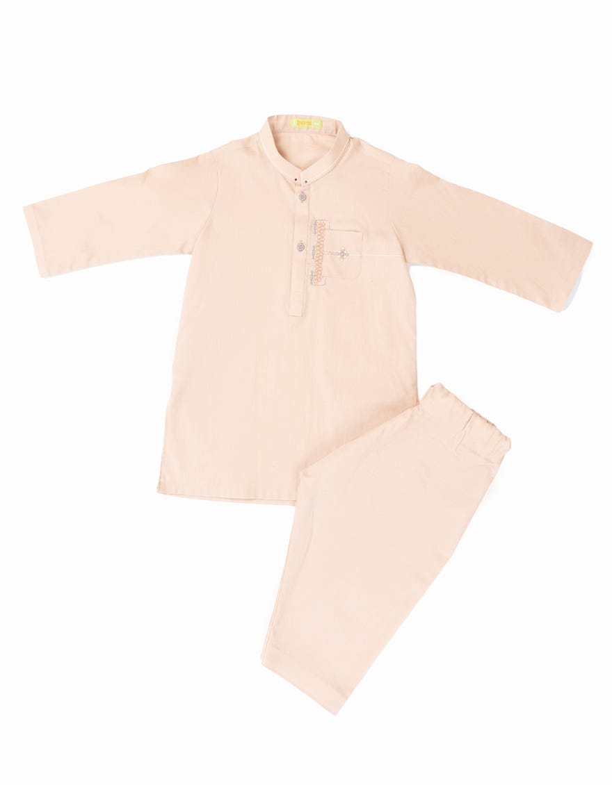 Light Brown Cotton Kameez Shalwar | Jjiks-S-46375