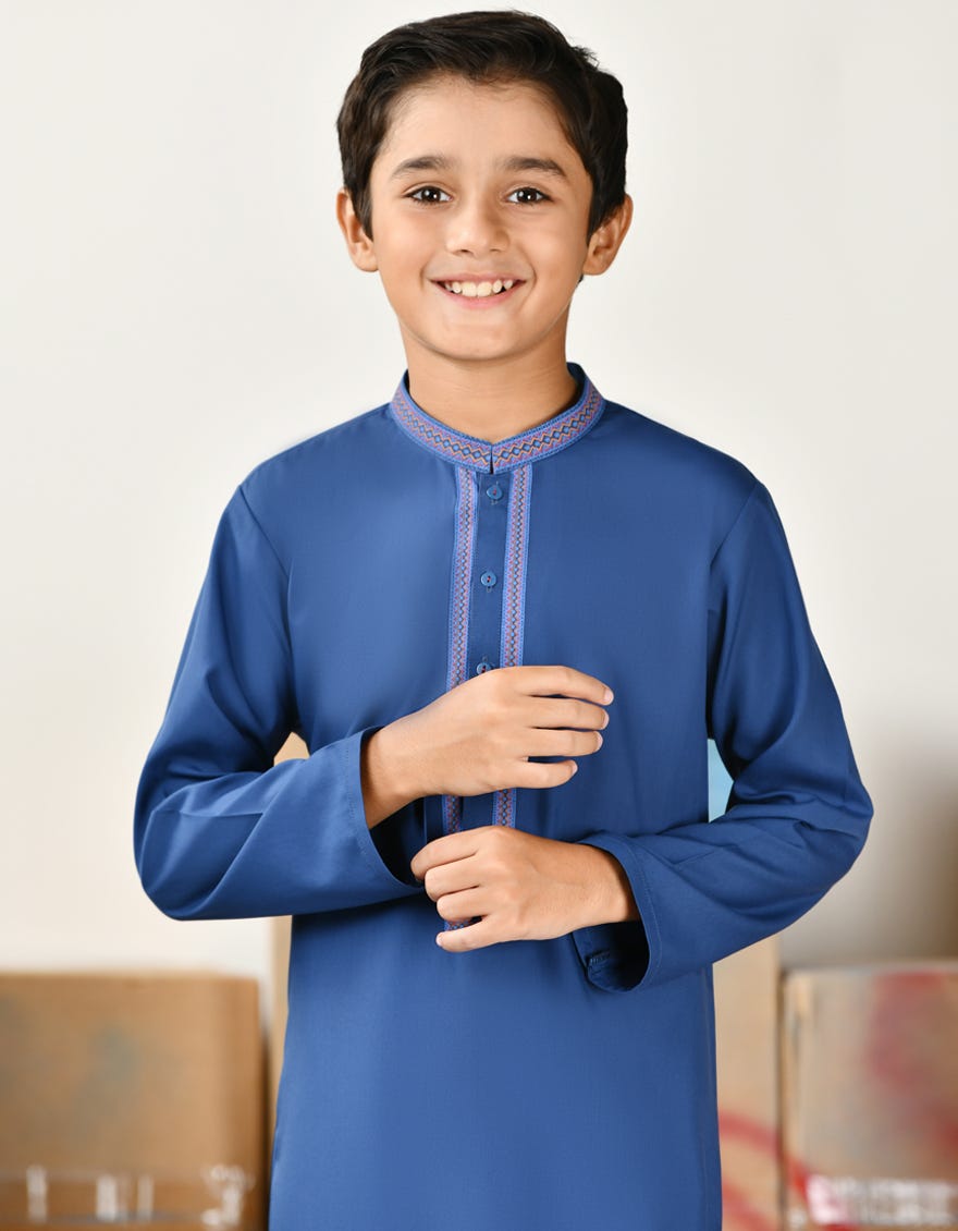 BLUE BLENDED KURTA PAJAMA | JCKP-A-46394