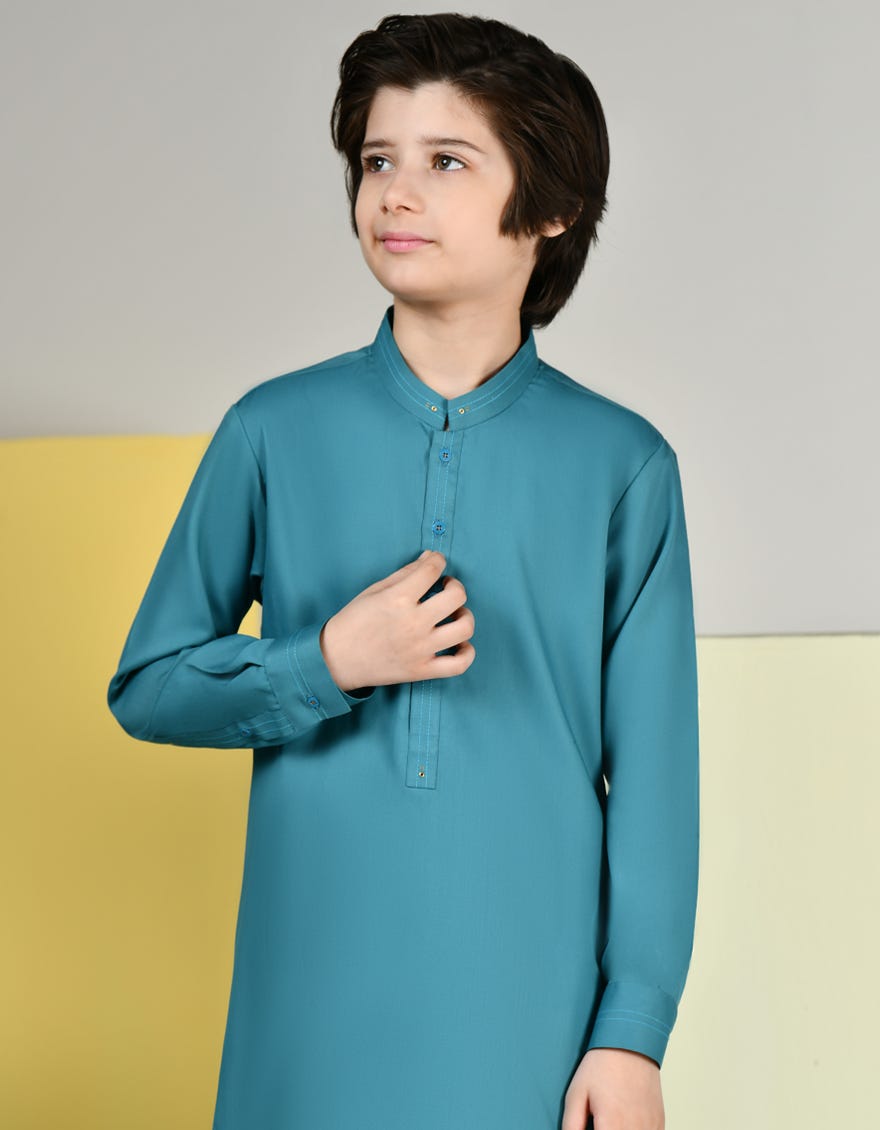 SEA GREEN BLENDED KAMEEZ SHALWAR | JCKS-A-46399