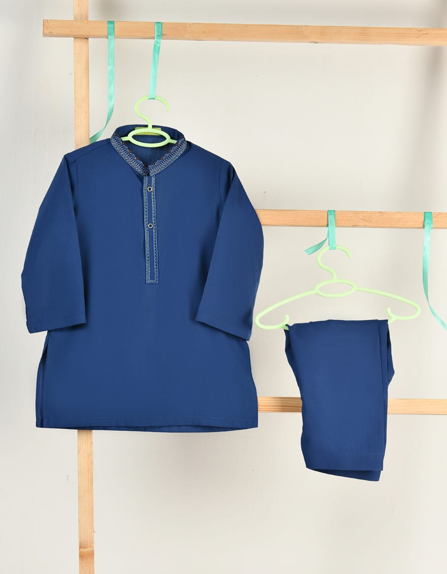 BLUE BLENDED KAMEEZ SHALWAR | JJIKS-A-46402