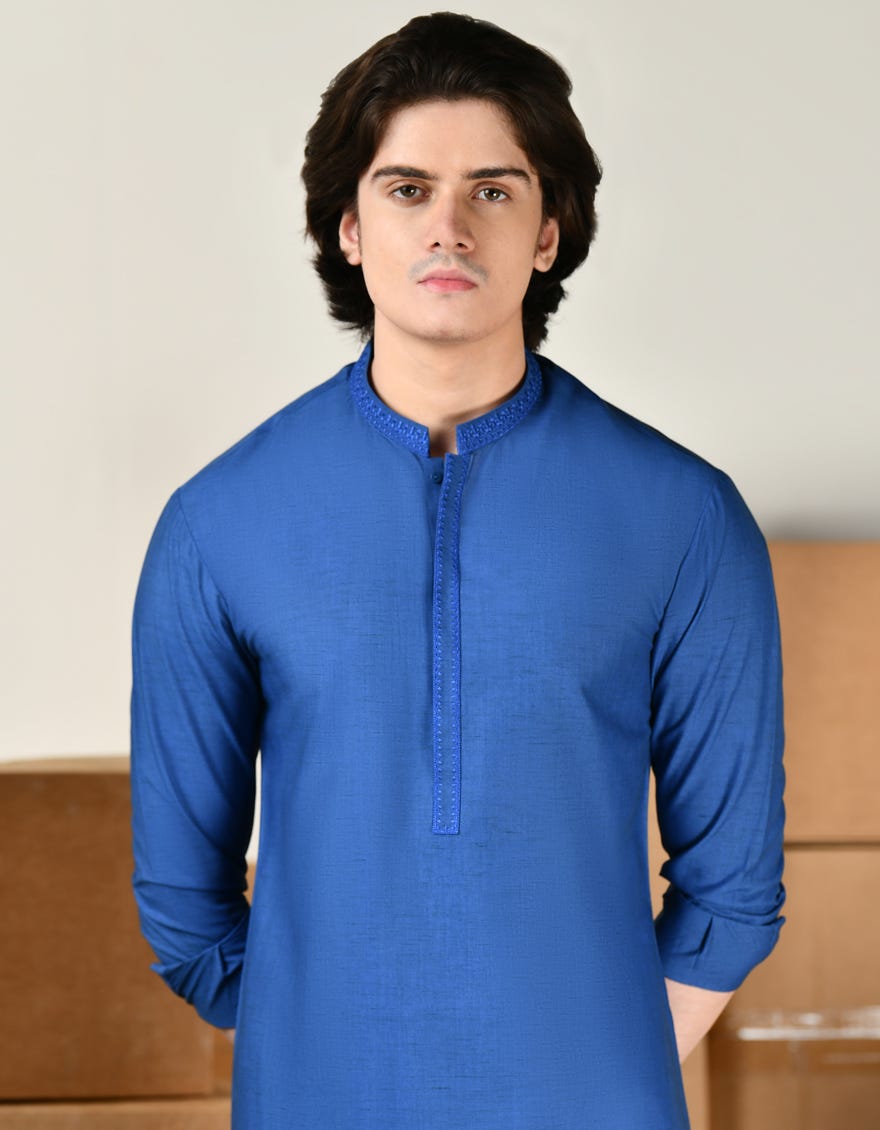 BLUE BLENDED KAMEEZ SHALWAR | JTKS-A-46425