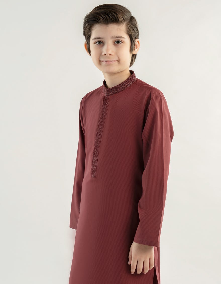 MAROON BLENDED KAMEEZ SHALWAR | JCKS-A-46439