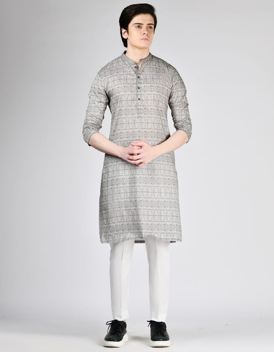 GREY COTTON KURTA | JTK-A-46479