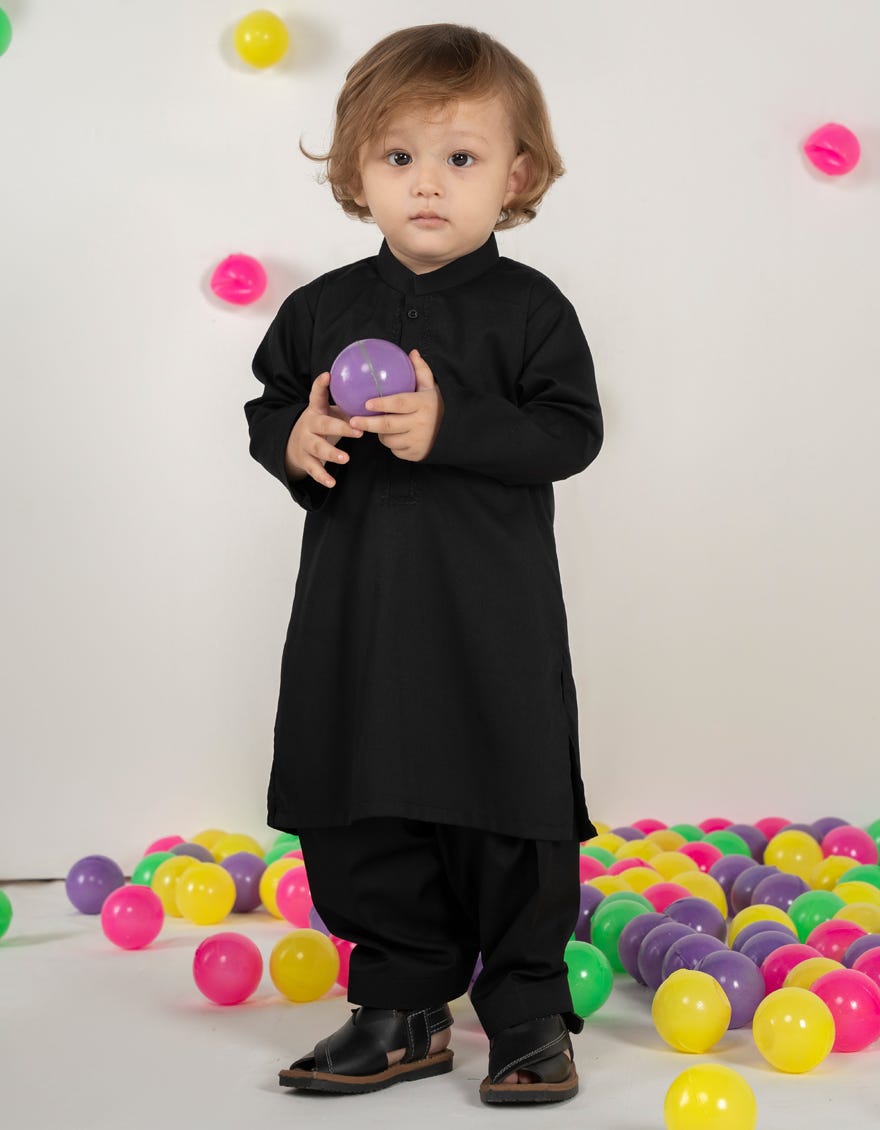 BLACK BLENDED KAMEEZ SHALWAR | JJIKS-A-46482