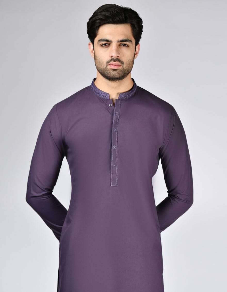 PURPLE BLENDED KAMEEZ SHALWAR | JJKS-A-46491