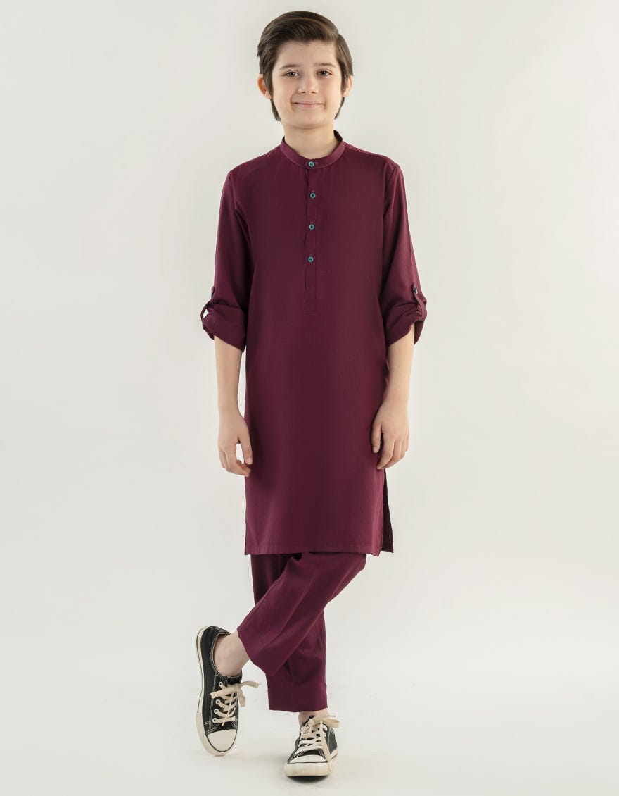 MAGENTA BLENDED KURTA PAJAMA | JCKP-A-46499