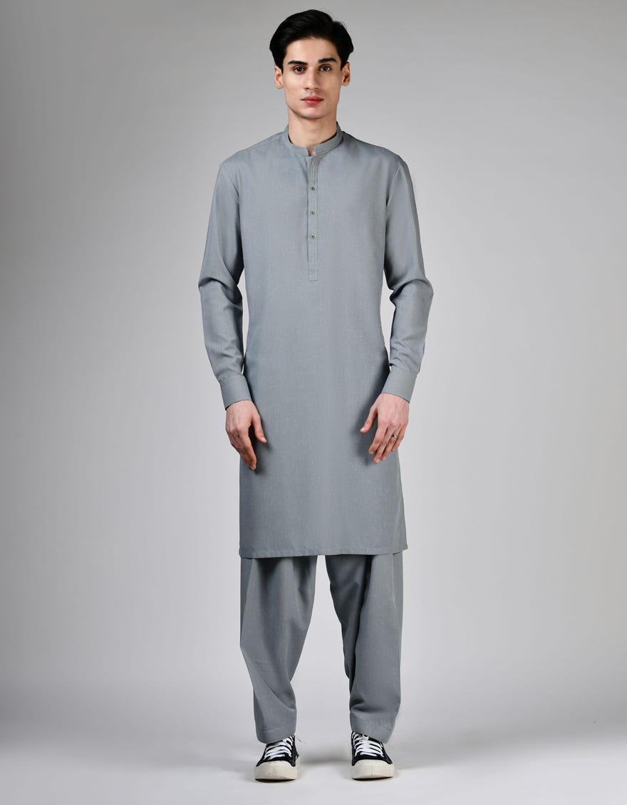 GREY BLENDED KAMEEZ SHALWAR | JTKS-A-46503