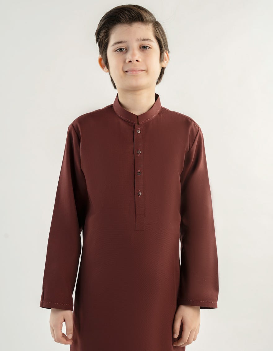 MAROON BLENDED KAMEEZ SHALWAR | JCKS-A-46505