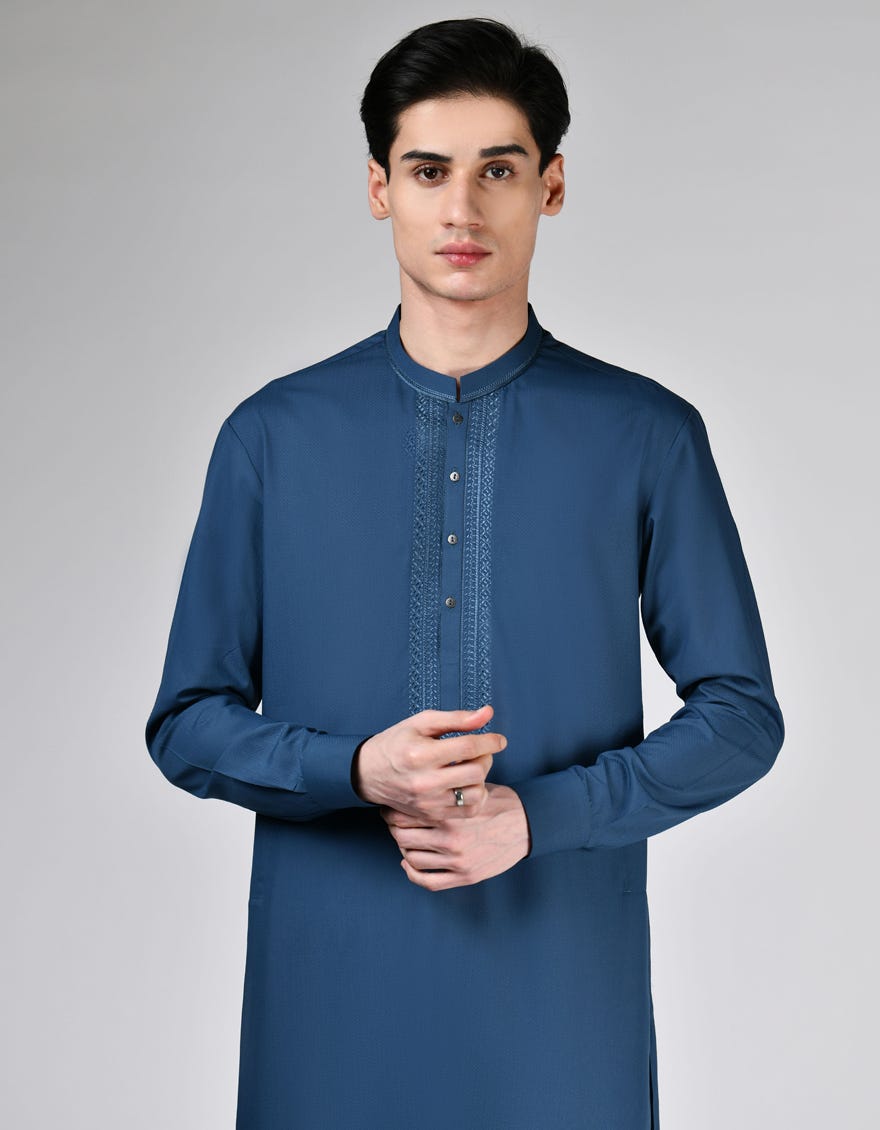 BLUE BLENDED KAMEEZ SHALWAR | JTKS-A-46506