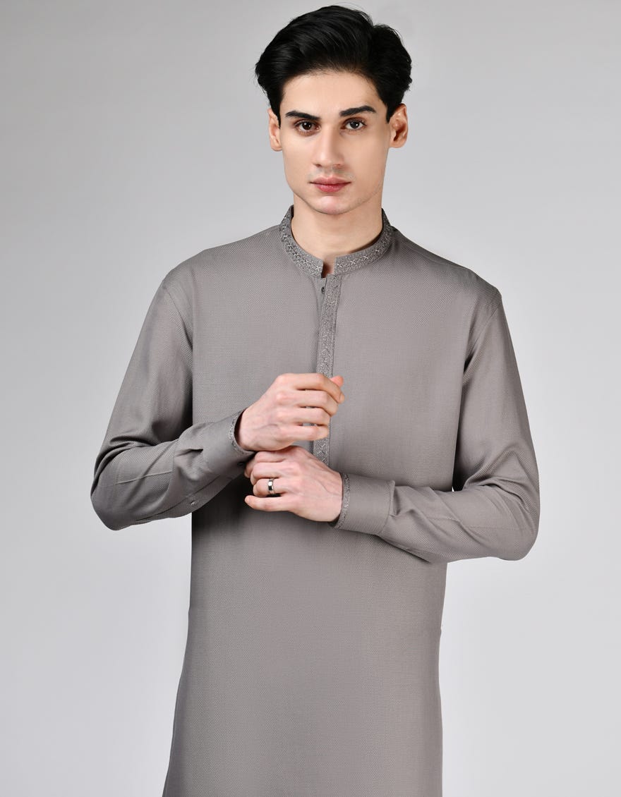 GREY BLENDED KAMEEZ SHALWAR | JTKS-A-46513