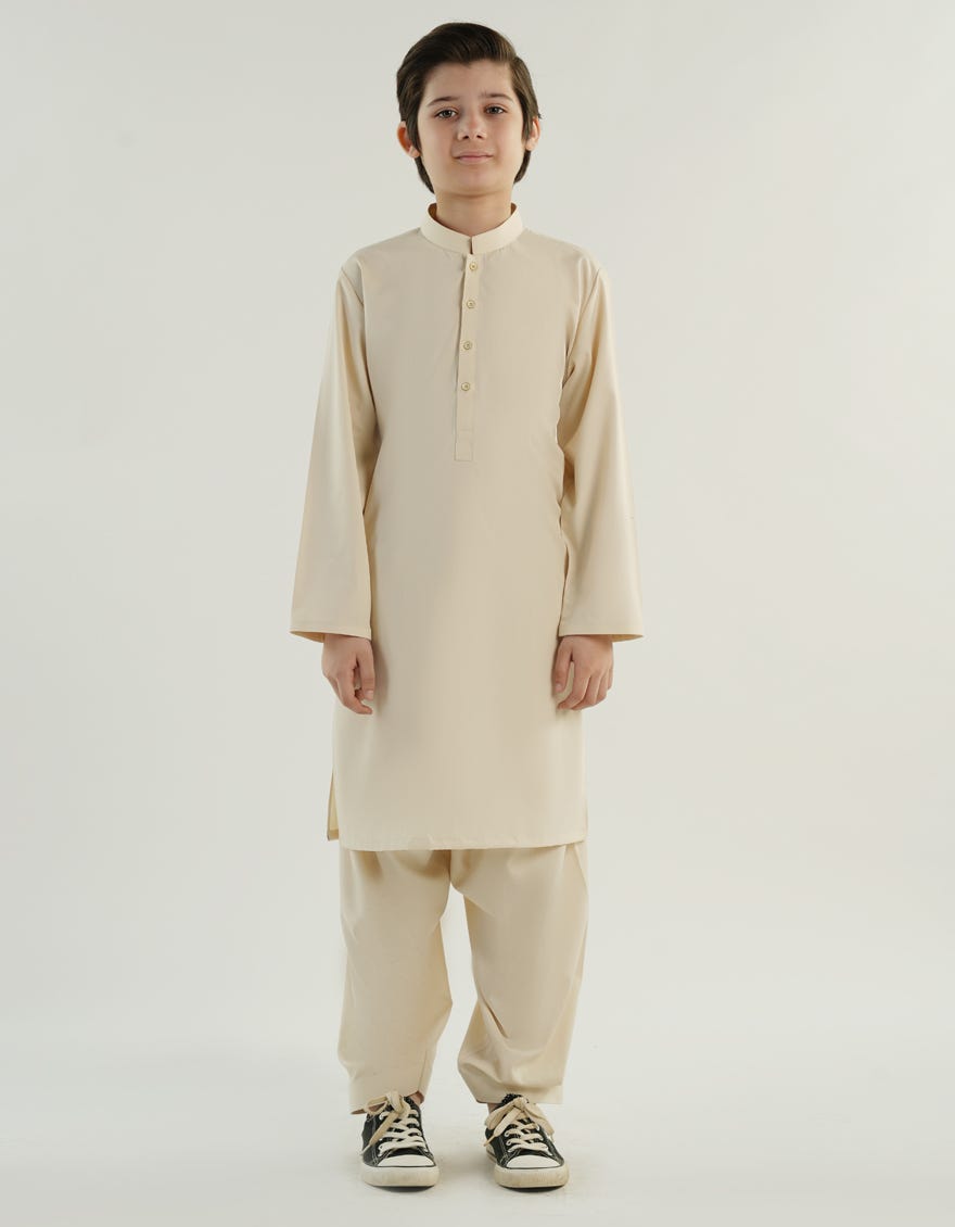 CREAM BLENDED KAMEEZ SHALWAR | JCKS-A-46514