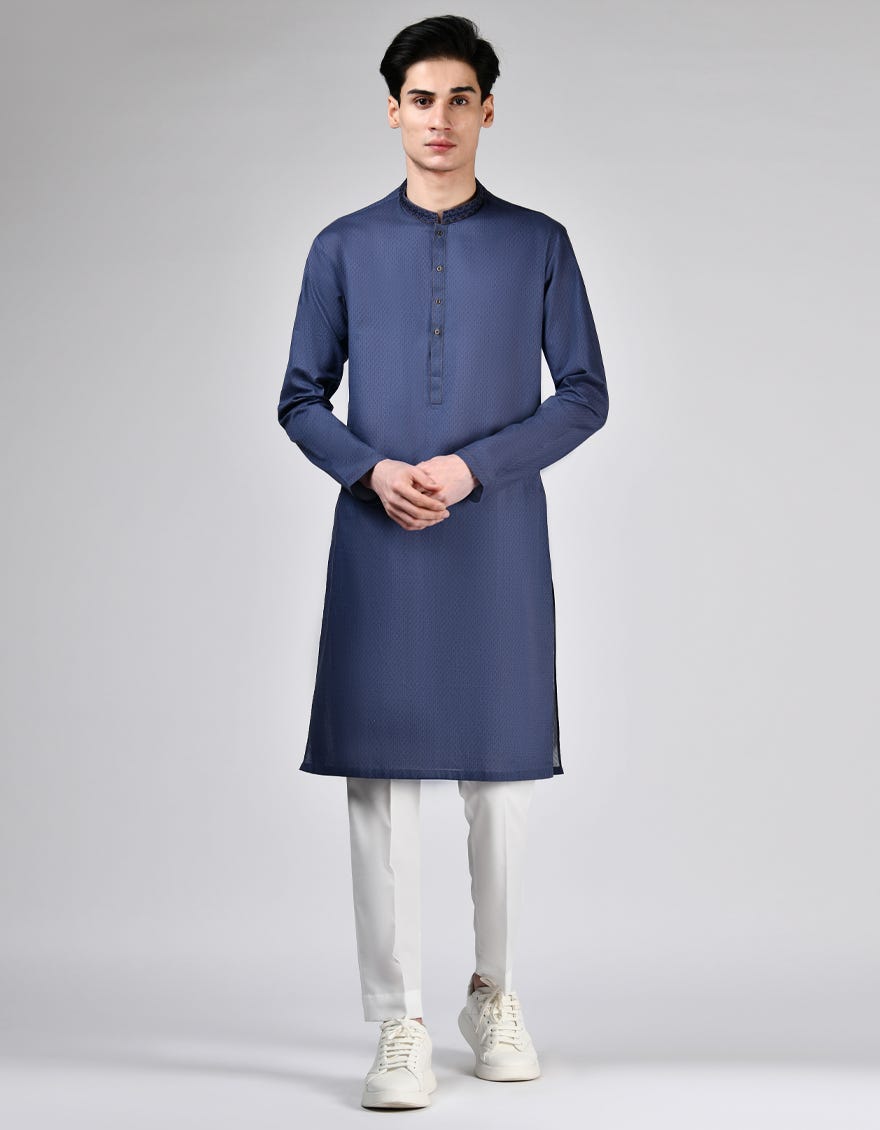 DARK PURPLE COTTON KURTA | JTK-A-46523