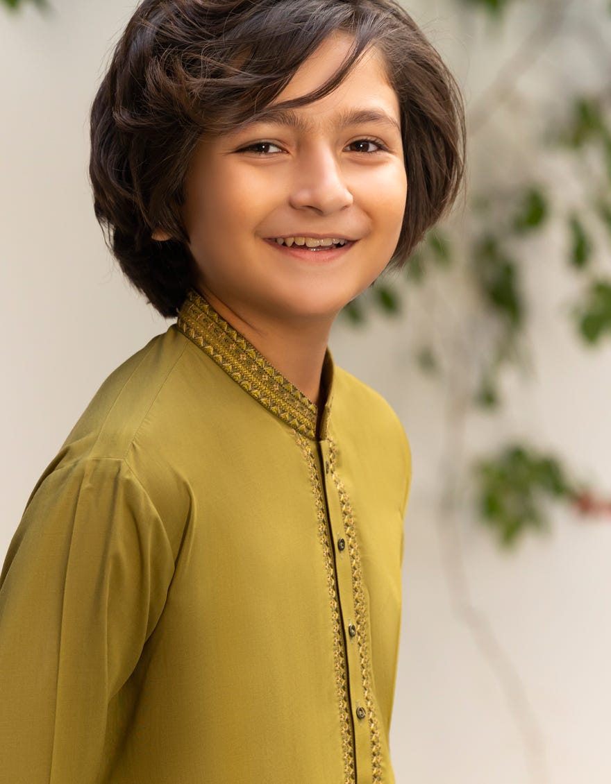 OLIVE BLENDED KURTA TROUSER | JCKP-S-46524