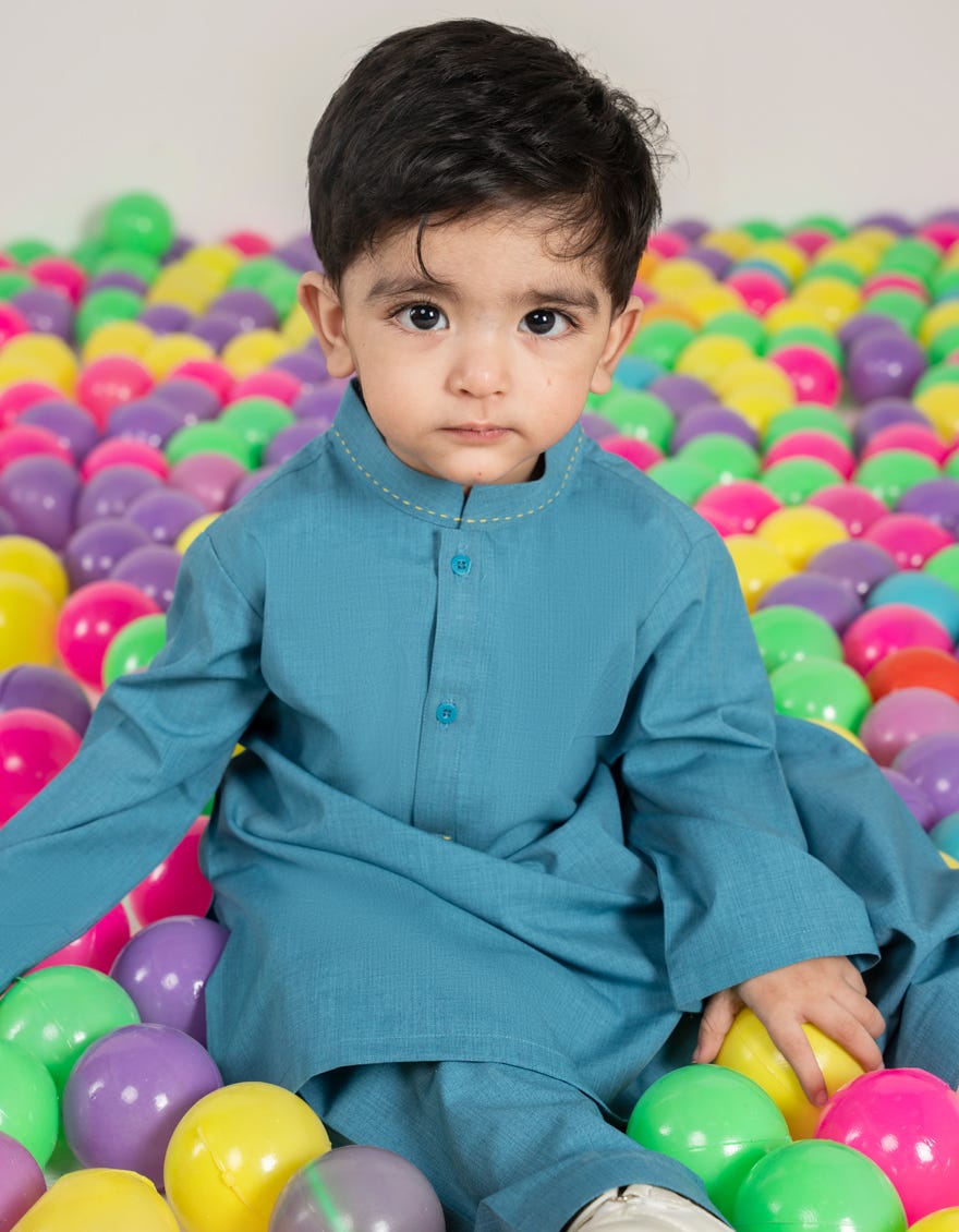 LIGHT BLUE BLENDED KAMEEZ SHALWAR | JJIKS-A-46527