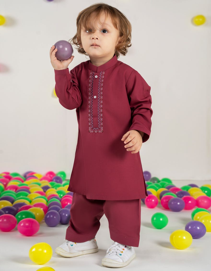 MAGENTA BLENDED KAMEEZ SHALWAR | JJIKS-A-46528