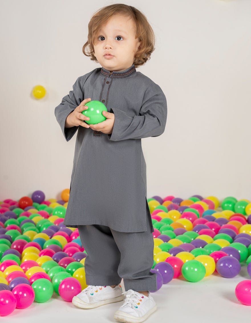 ASH GREY BLENDED KAMEEZ SHALWAR | JJIKS-A-46530