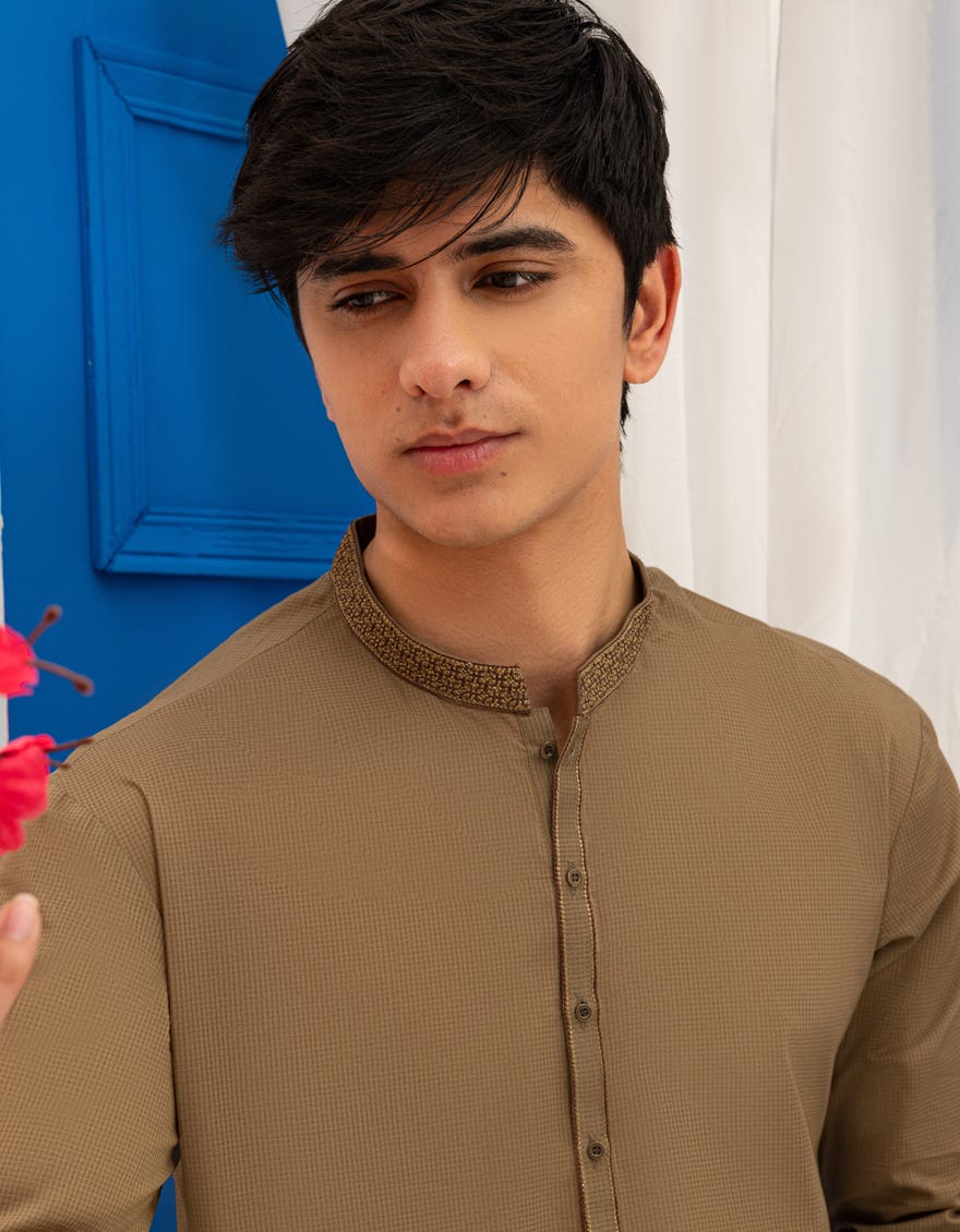 OLIVE BLENDED KURTA