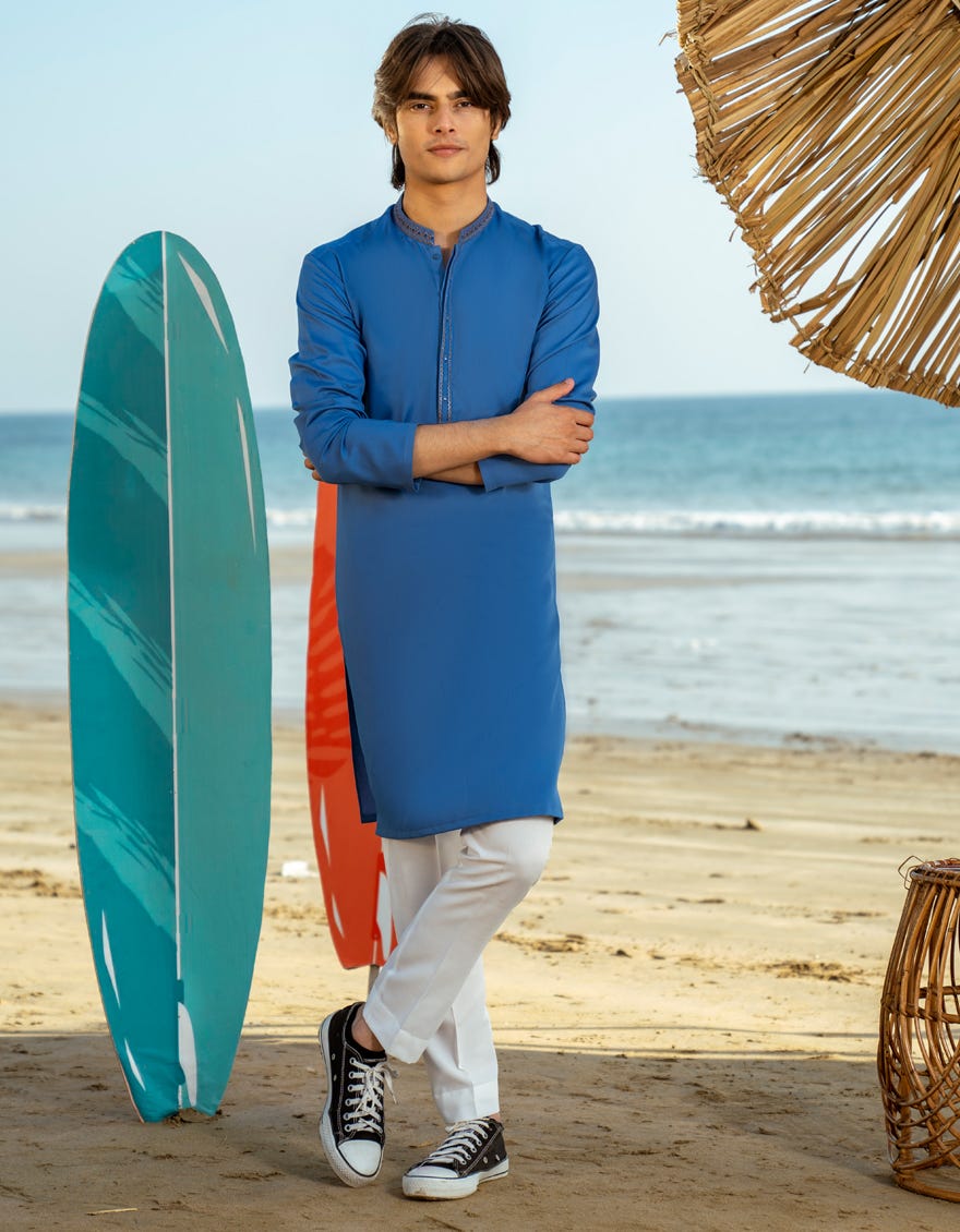 BLUE BLENDED KURTA | JTK-A-46543