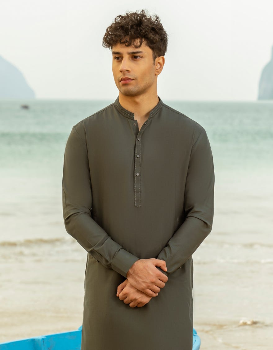 GREEN BLENDED KAMEEZ SHALWAR | JTKS-A-46544