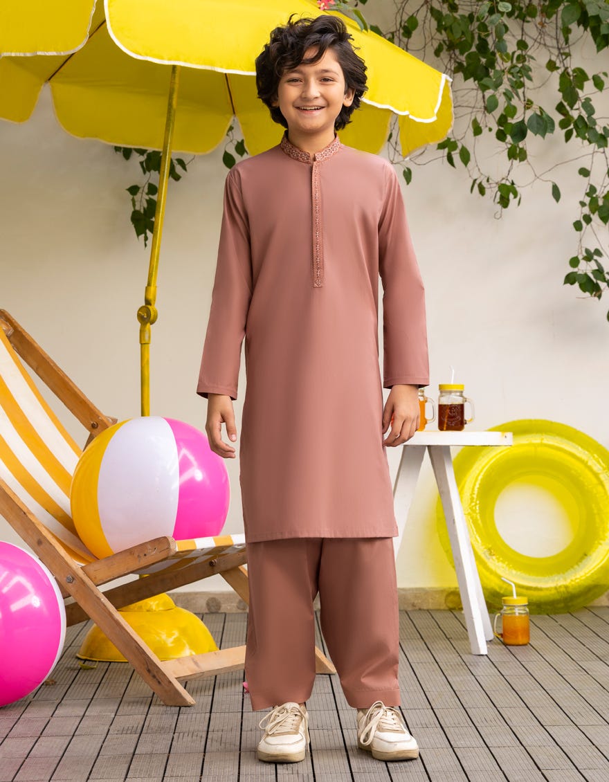 DULL BROWN BLENDED KAMEEZ SHALWAR | JCKS-A-46548