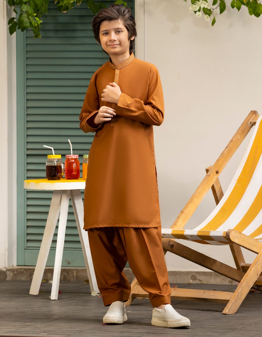 BROWN KAMEEZ SHALWAR | JCKS-A-46549