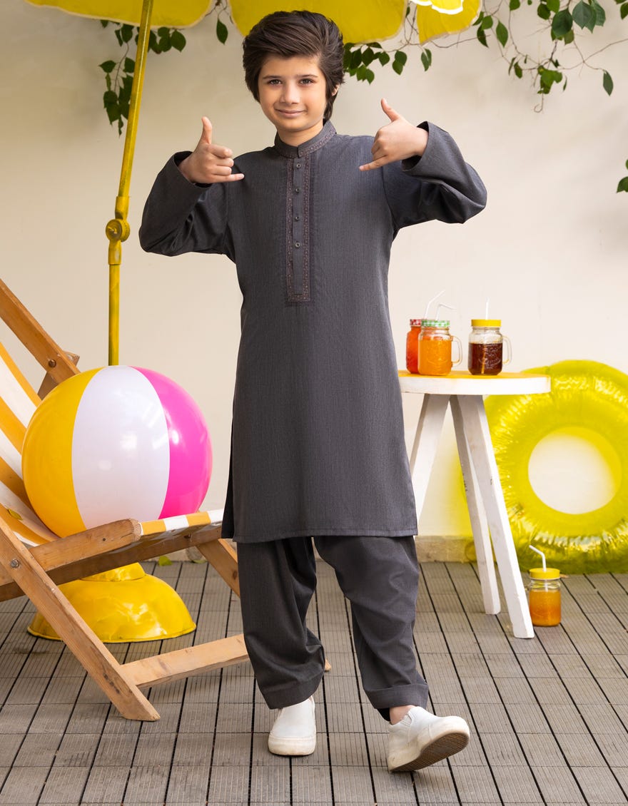 GRAPHITE BLENDED KAMEEZ SHALWAR | JCKS-A-46551