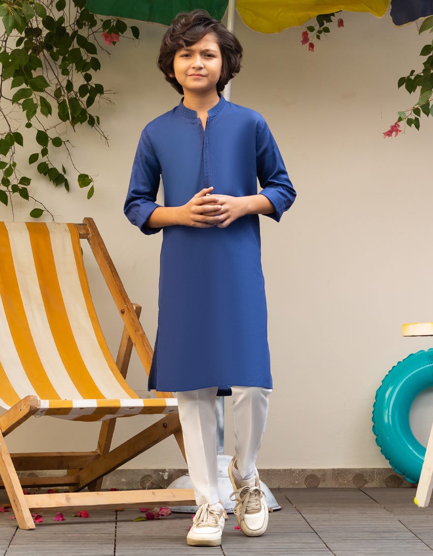 BLUE COTTON KURTA | JCK-A-46552