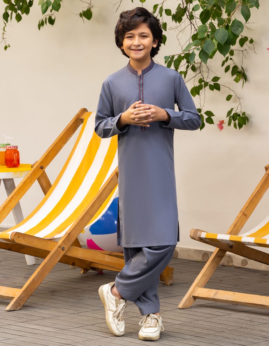 GREY BLENDED KAMEEZ SHALWAR | JCKS-A-46554