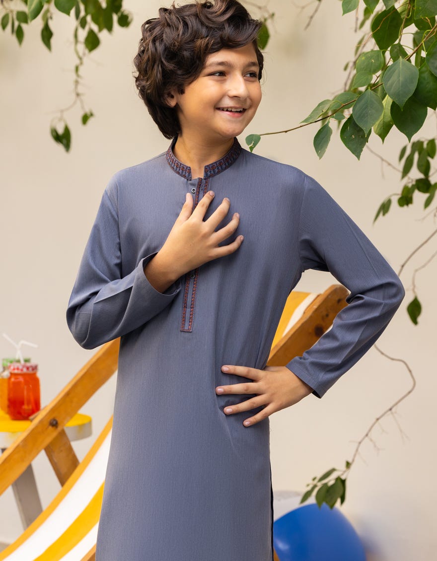 GREY BLENDED KAMEEZ SHALWAR | JCKS-A-46554
