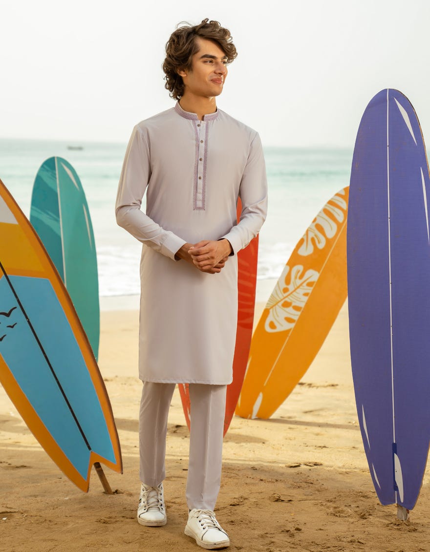 LAVENDER BLENDED KURTA TROUSER | JTKP-A-46584