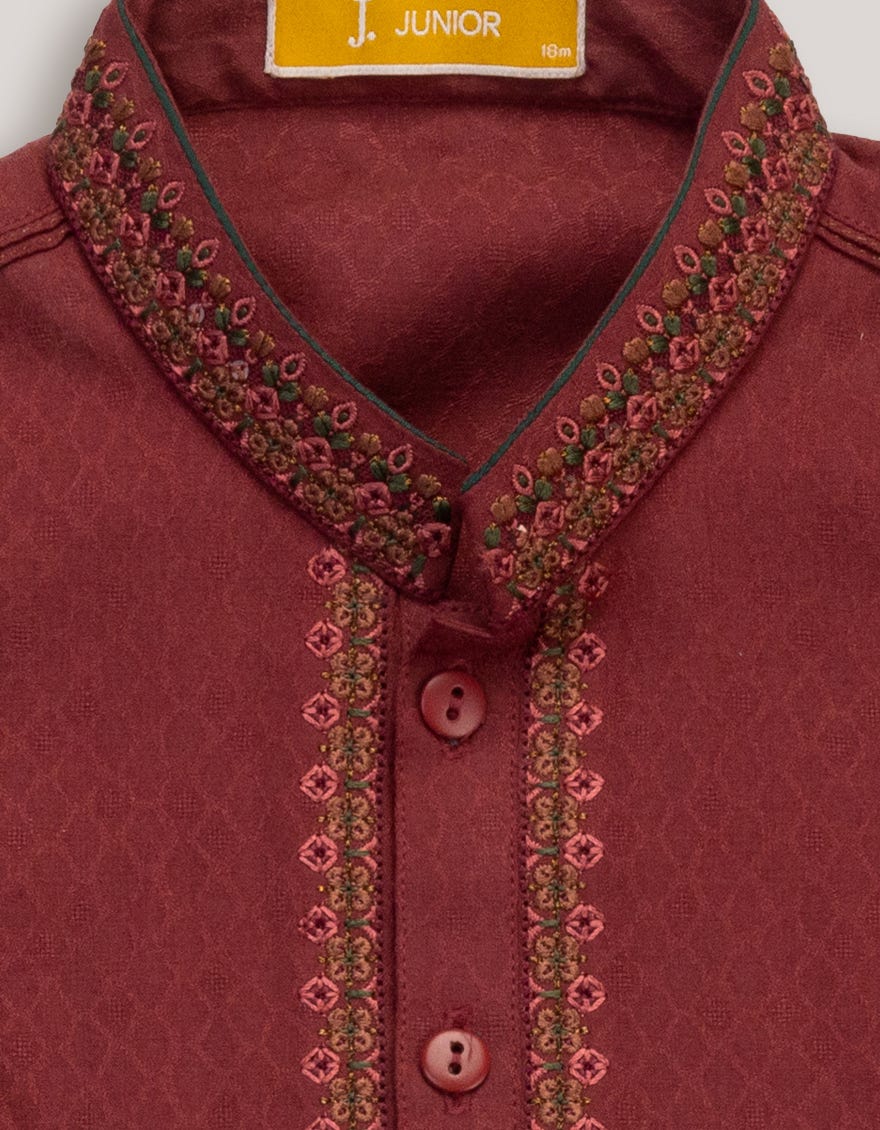 RED BLENDED KAMEEZ SHALWAR