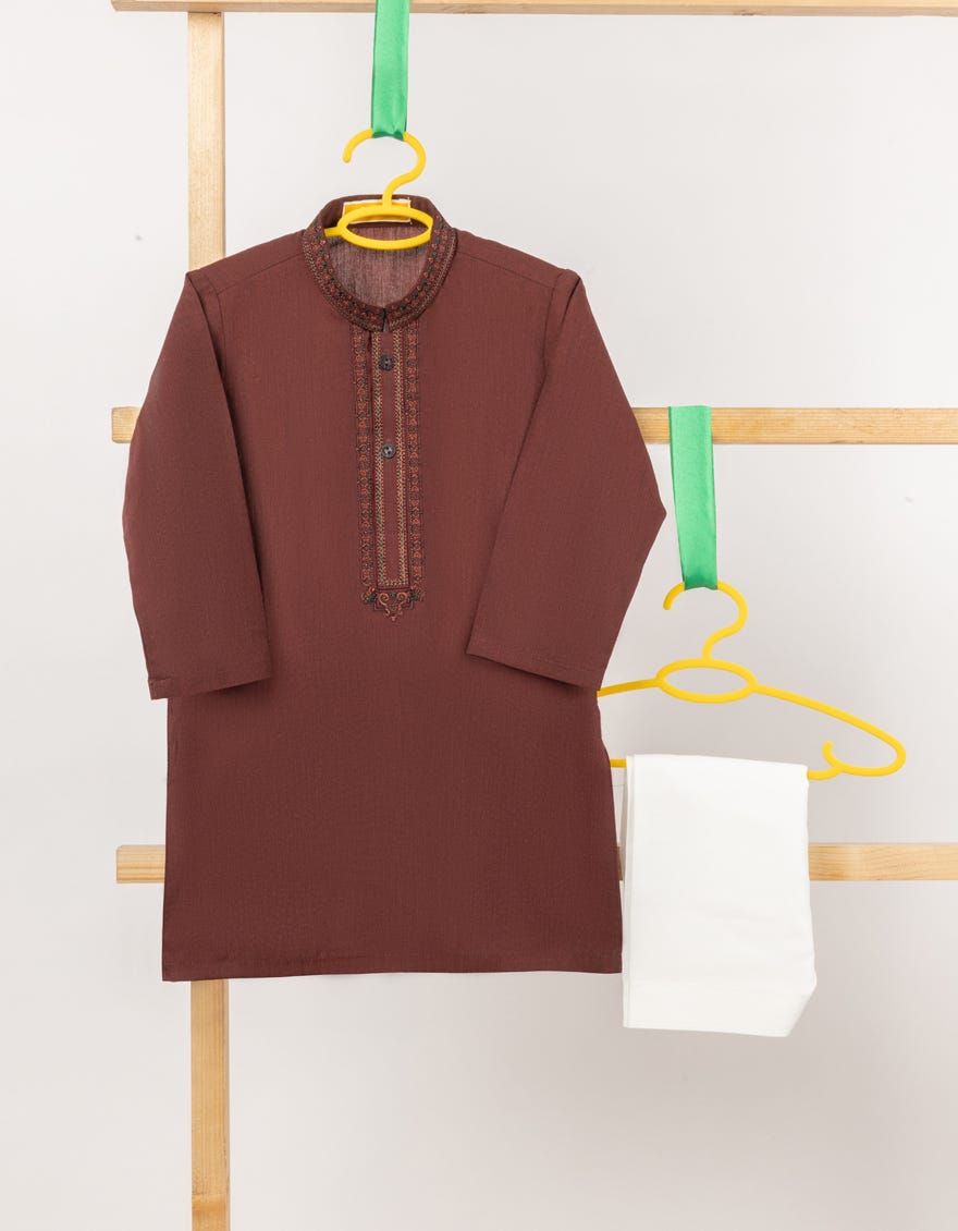 MAROON BLENDED KAMEEZ SHALWAR