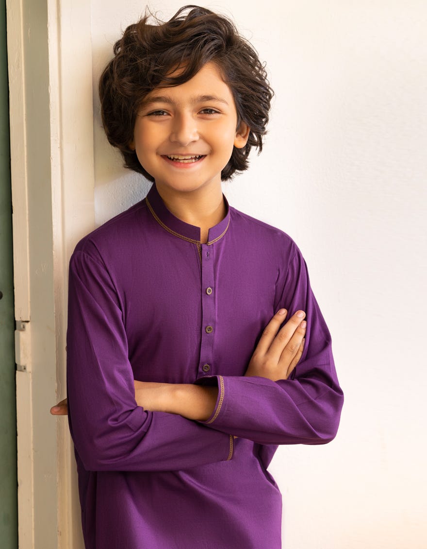 PURPLE COTTON KURTA | JCK-A-46591