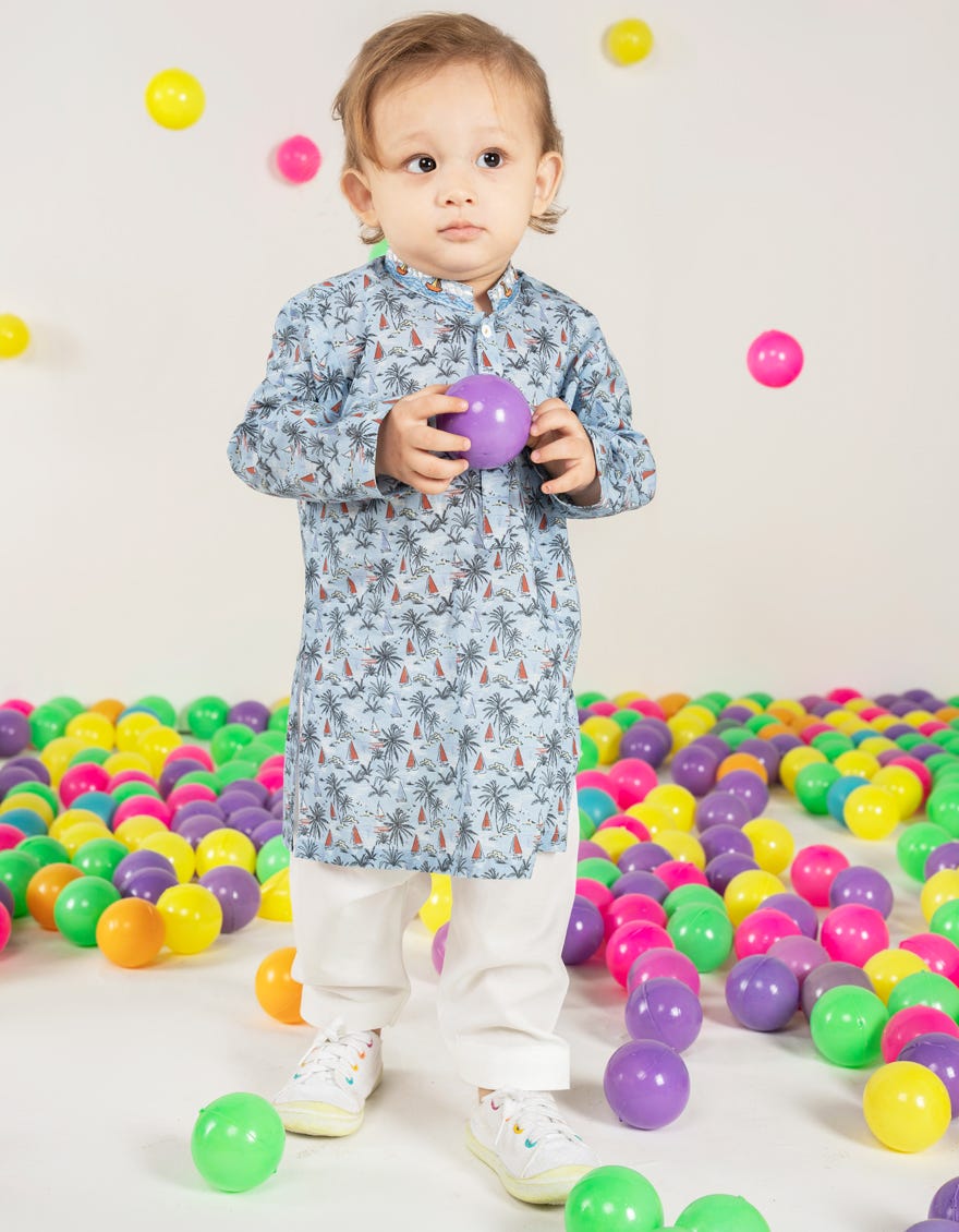 SKY BLUE COTTON KAMEEZ SHALWAR | JJIKS-S-46605