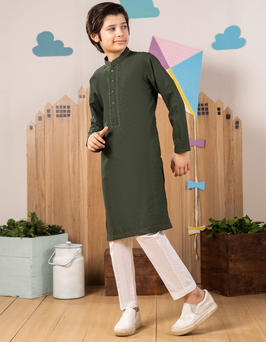 GREEN BLENDED KURTA