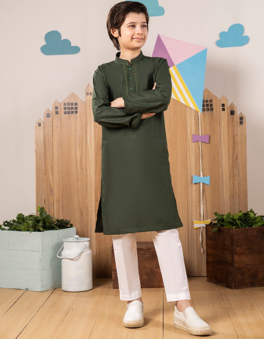 GREEN BLENDED KURTA