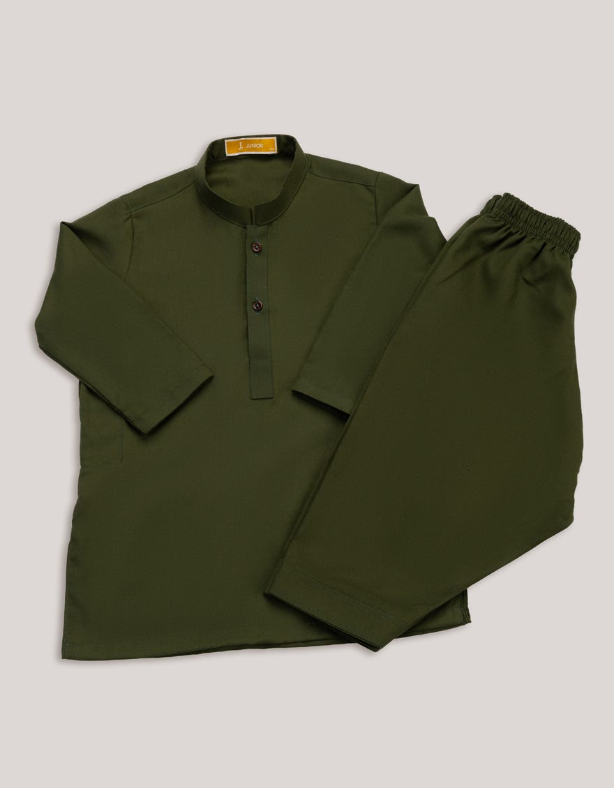 MIDNIGHT GREEN BLENDED KAMEEZ SHALWAR | JJIKS-A-46619