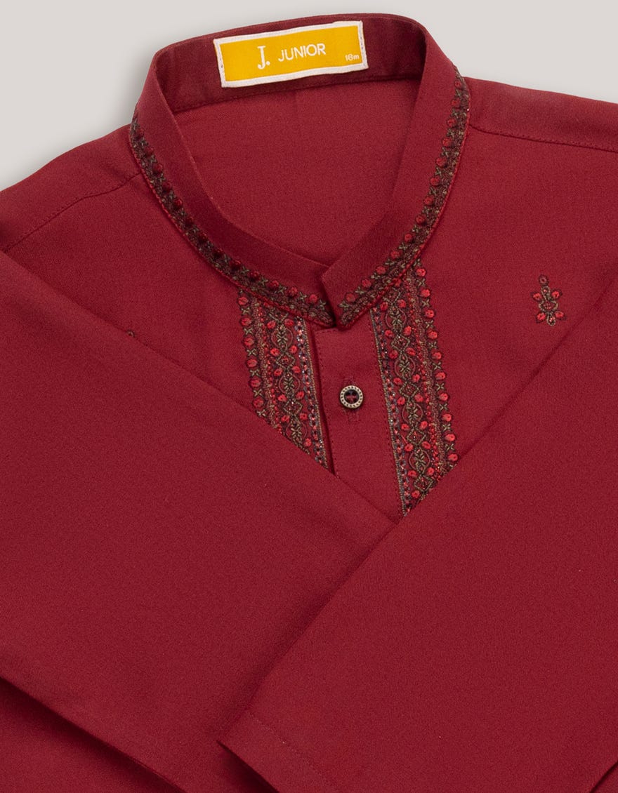 MAROON BLENDED KAMEEZ SHALWAR