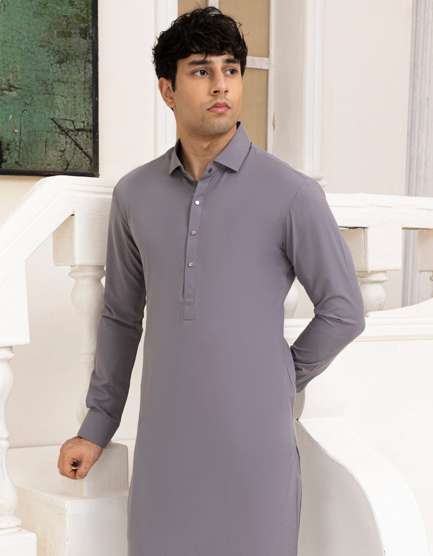 GREY BLENDED KAMEEZ SHALWAR