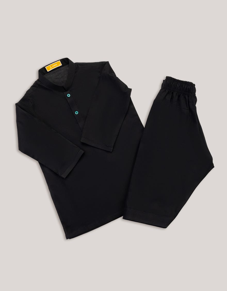 BLACK COTTON KAMEEZ SHALWAR