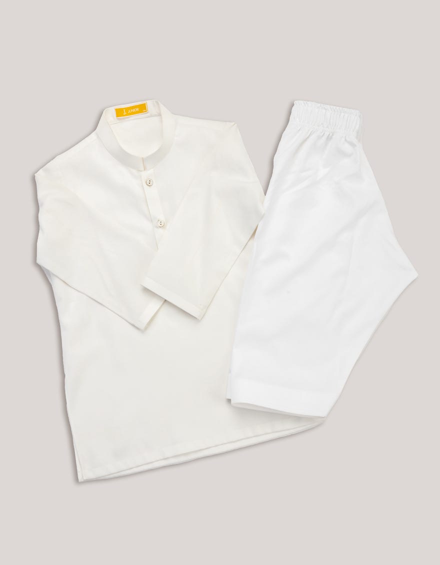 OFF WHITE BLENDED KAMEEZ SHALWAR