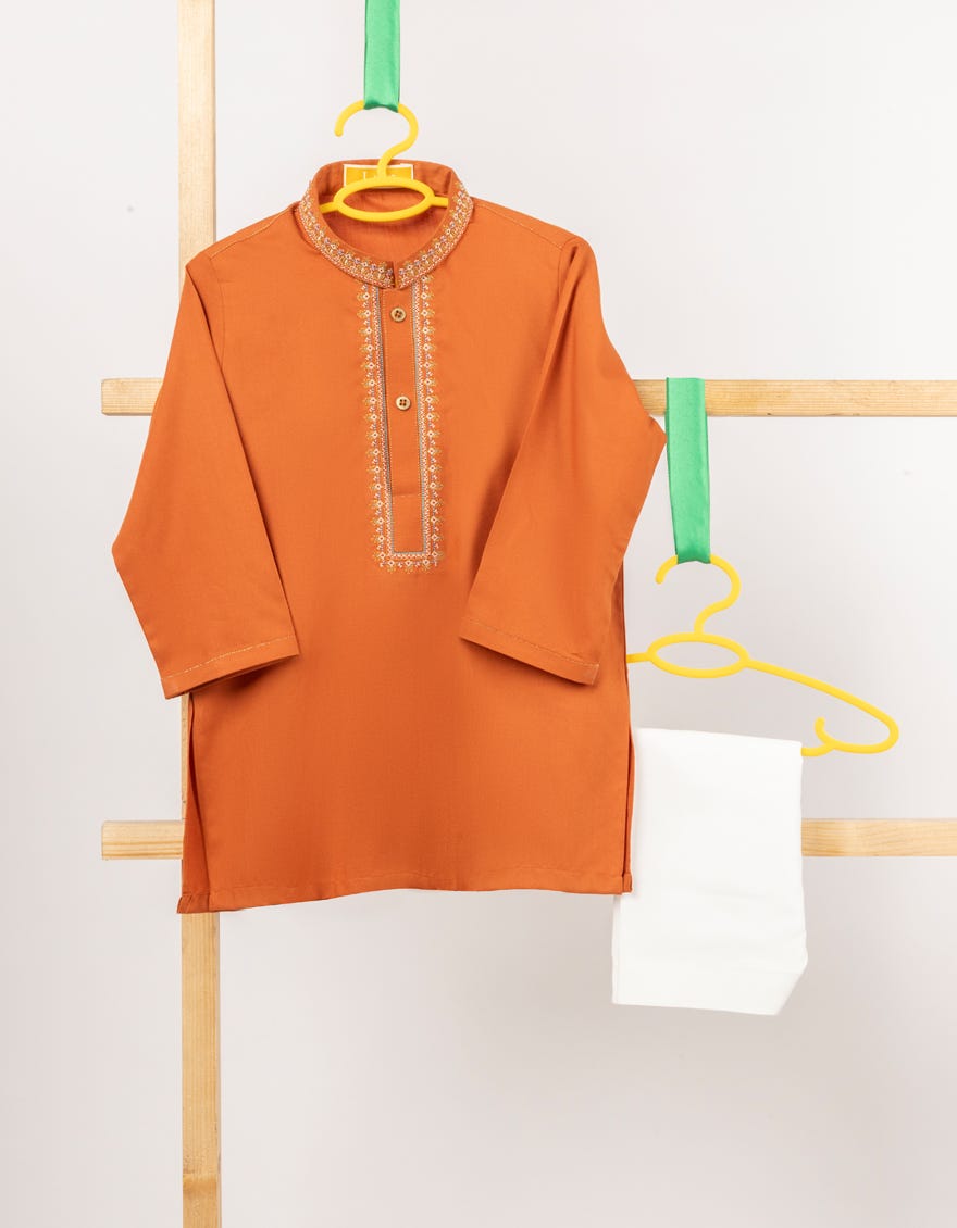 ORANGE BLENDED SEMI-FORMAL KAMEEZ SHALWAR