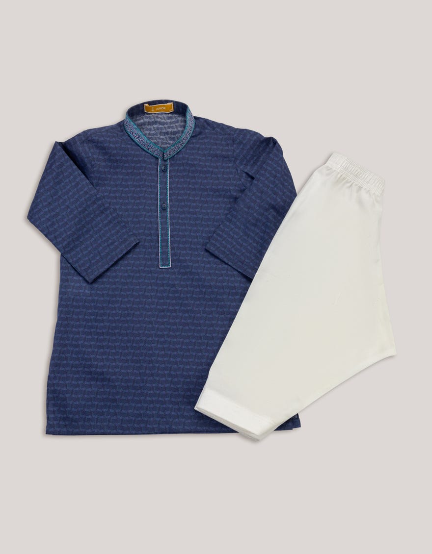 BLUE COTTON KAMEEZ SHALWAR