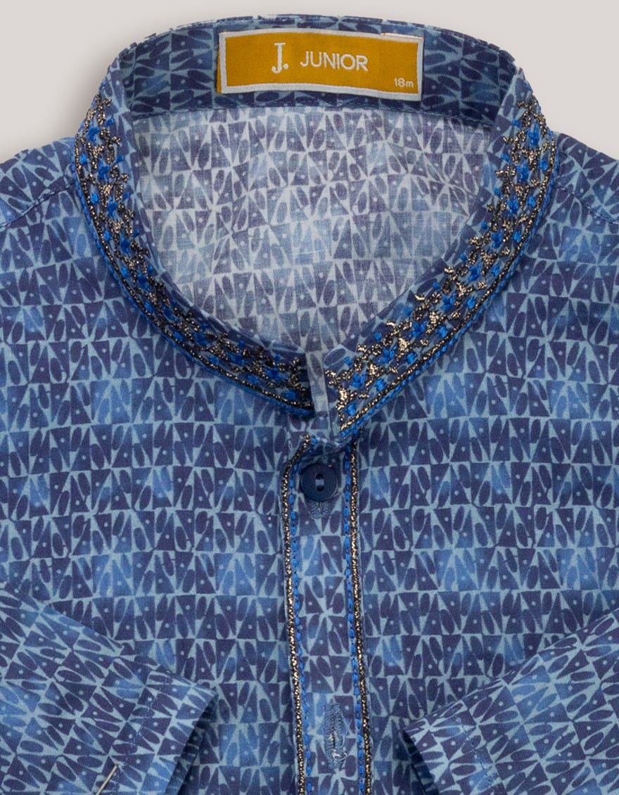 BLUE COTTON KAMEEZ SHALWAR
