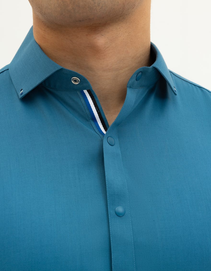 TEAL BLUE BLENDED KAMEEZ SHALWAR