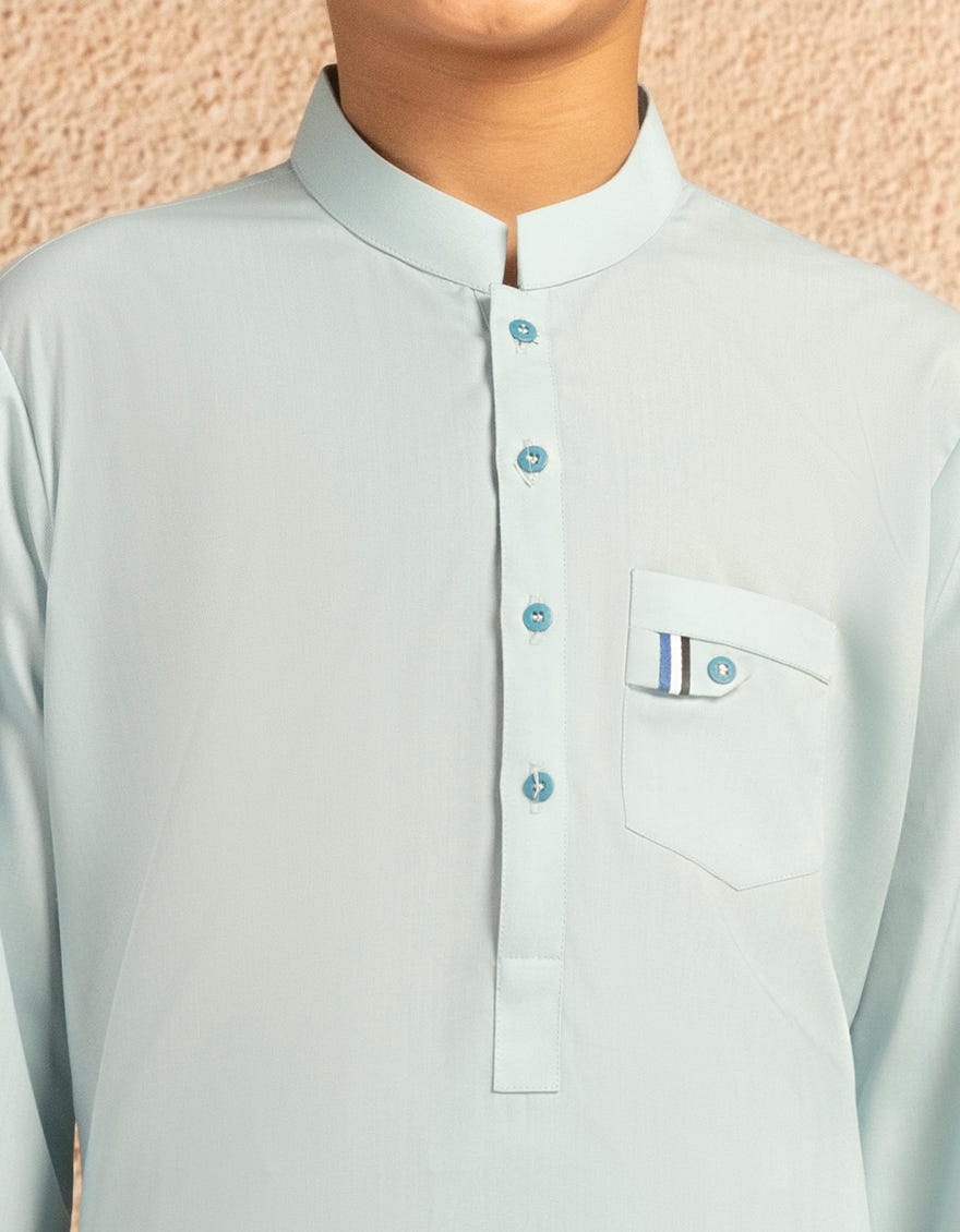 SKY BLUE BLENDED CASUAL KAMEEZ SHALWAR