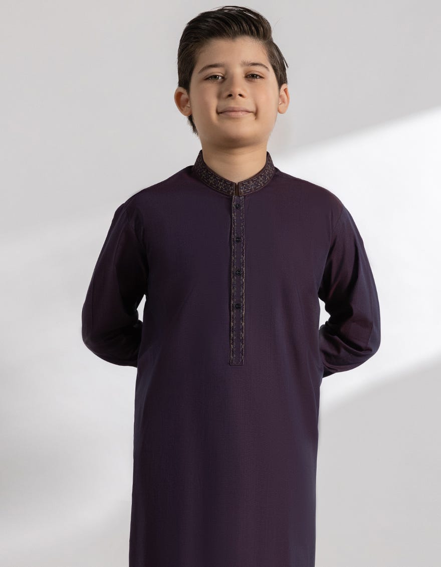 PURPLE COTTON KURTA TROUSERS