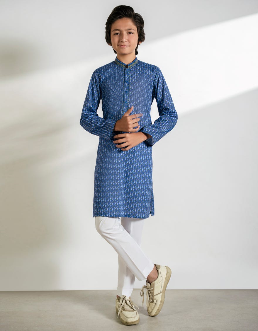 ROYAL BLUE COTTON KURTA