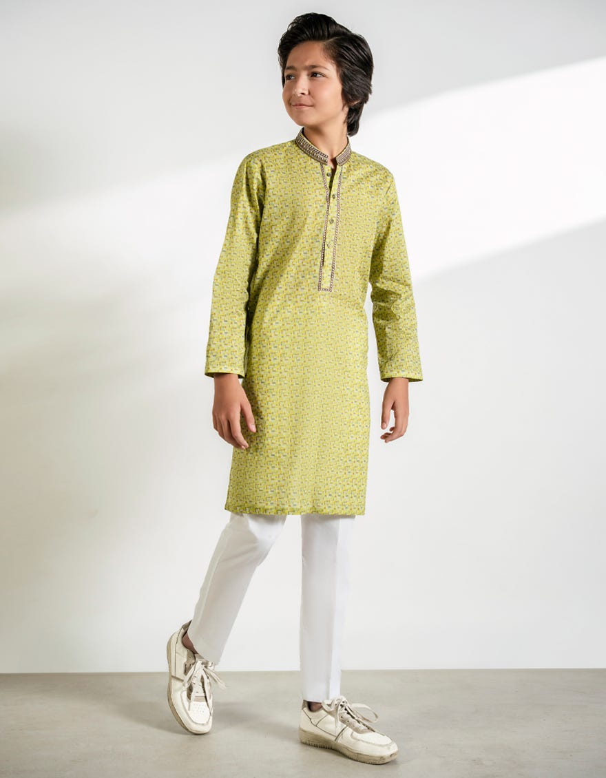 YELLOW LEMON COTTON KURTA